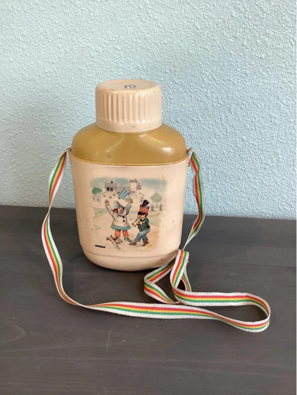 1970/80 Vintage Plastic Hiking Canteen/Thermos with Cartoon illustration
